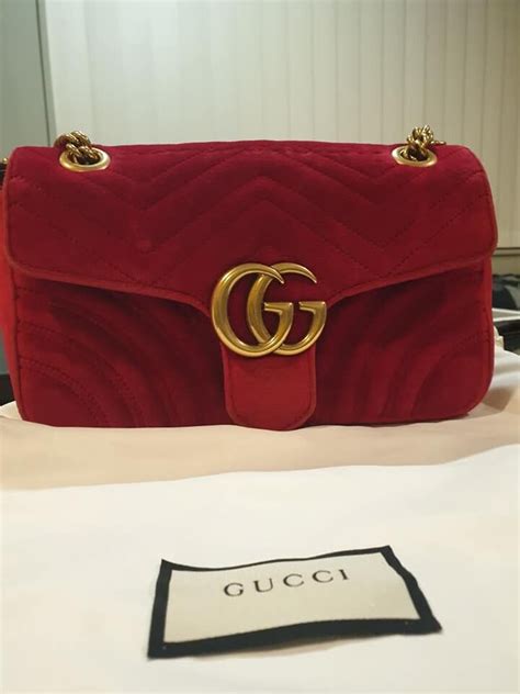 gucci medium marmont red|gucci marmont red velvet medium.